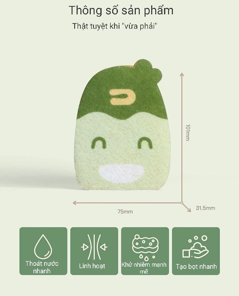 Miếng rửa chén bọt biển 2 mặt