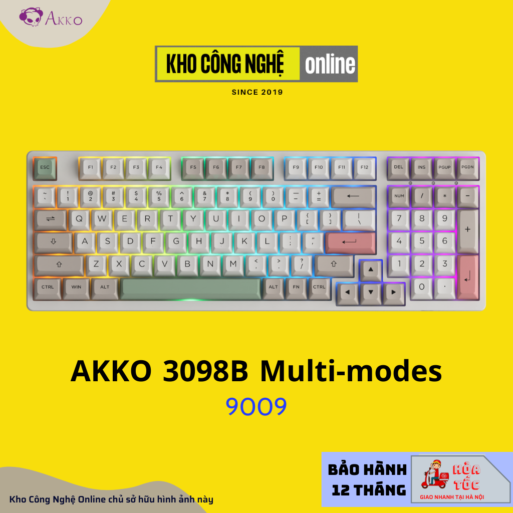 Bàn phím cơ AKKO 3098B Multi-modes (Led RGB/Bluetooth/Wireless 2.4G/Hotswap/Foam tiêu âm/Foam Đáy/Pre-lube)