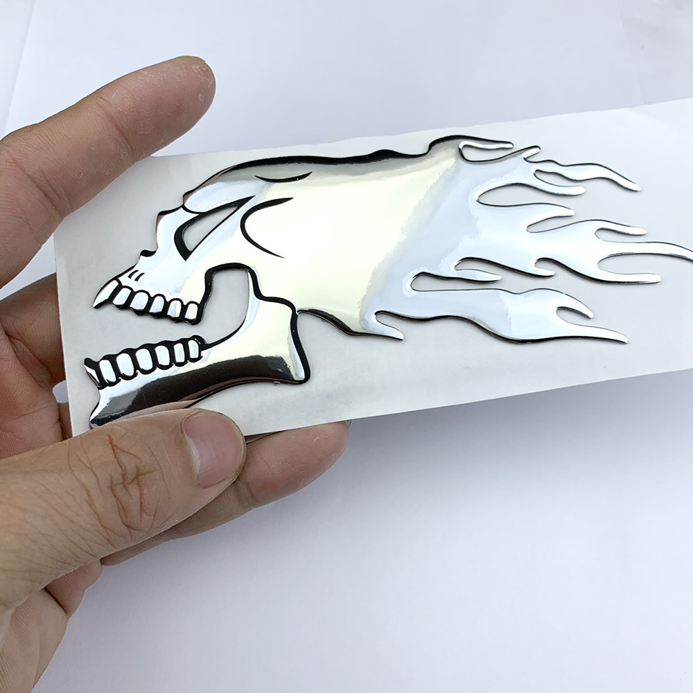 Tem Dán Xe Máy Đầu Lâu Lửa Trang Trí [ 1 Chiếc ]