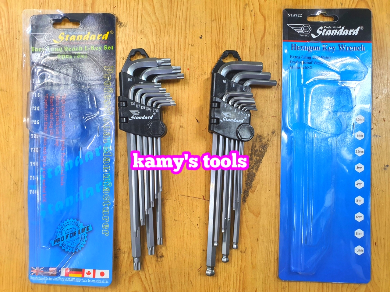 Bộ lục giác bông sao hệ mét hệ inch 9 cây thép S2 Standard