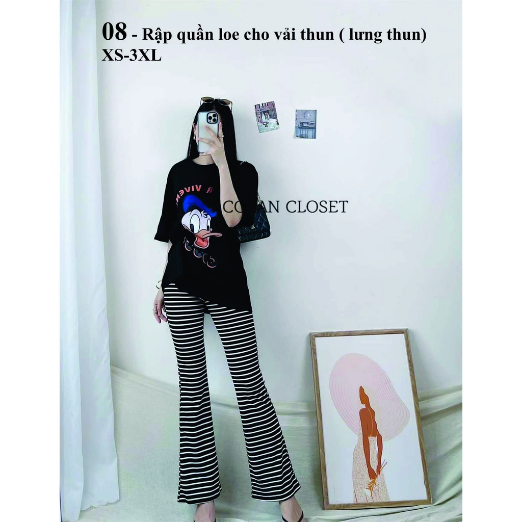 Rập giấy may quần loe thun mã 08-