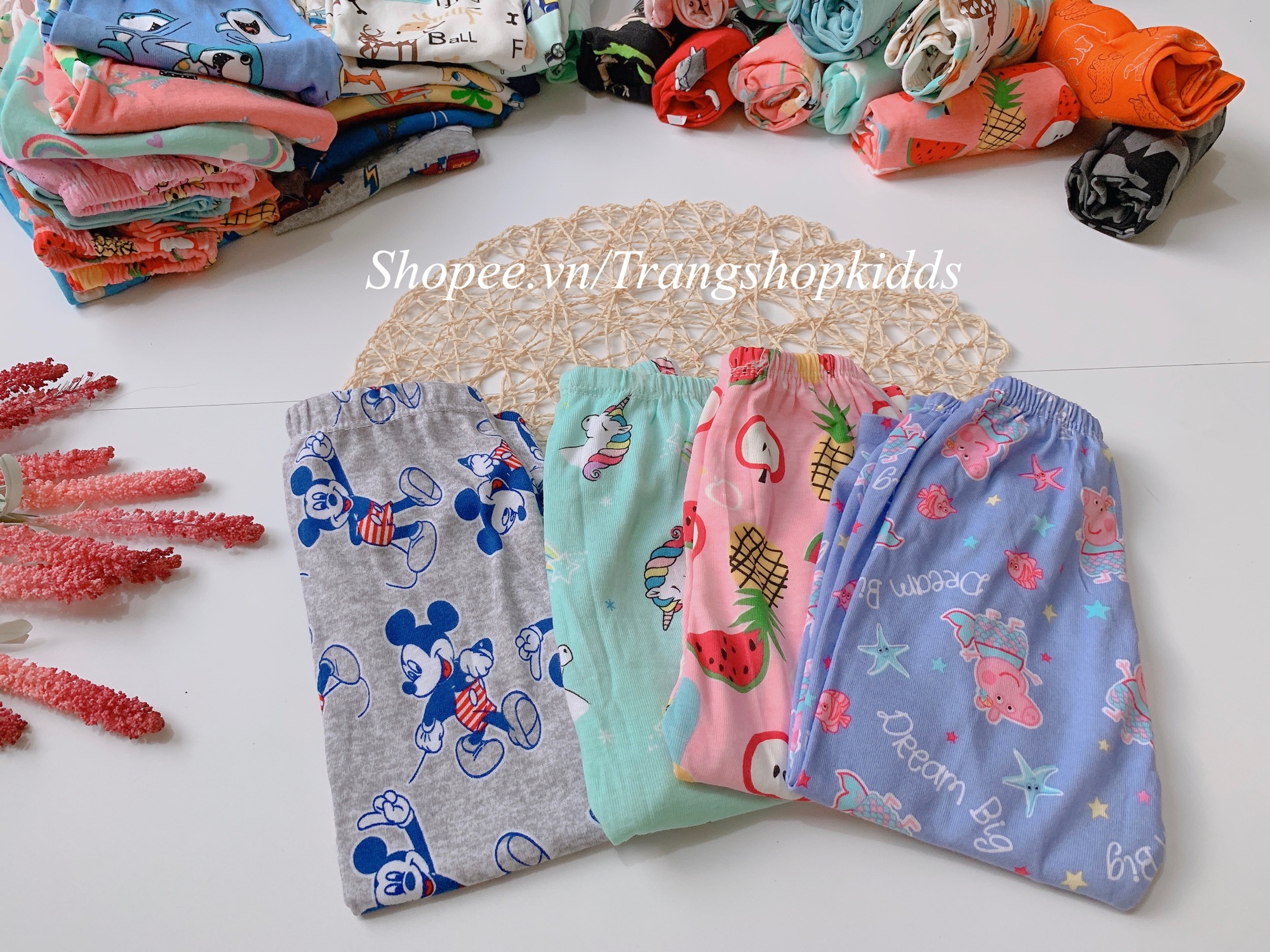 Set 10 Quần Chục Dài BoZip Xuất Xịn Cho Bé
