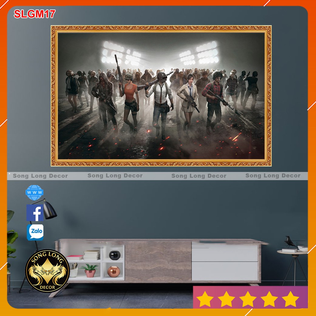Tranh Dán Tường Gaming (PUBG) Player Unknown’s Battlegrounds -SLGM17- Tranh 3d Cho Game Thủ - Song Long Decor