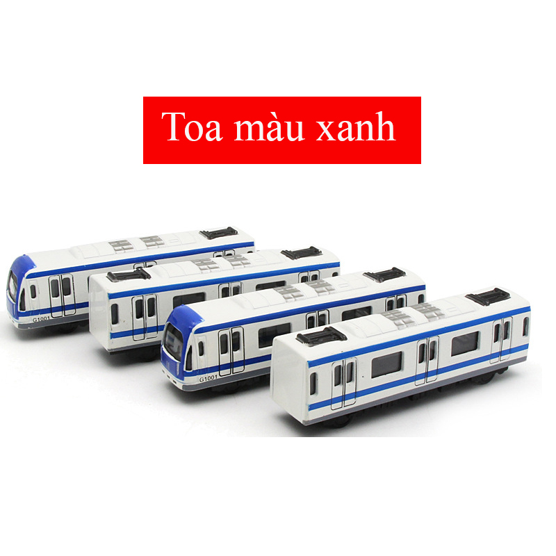Đồ chơi mô hình tàu điện ngầm KAVY bằng hợp kim gồm 4 toa kết nối từ tính