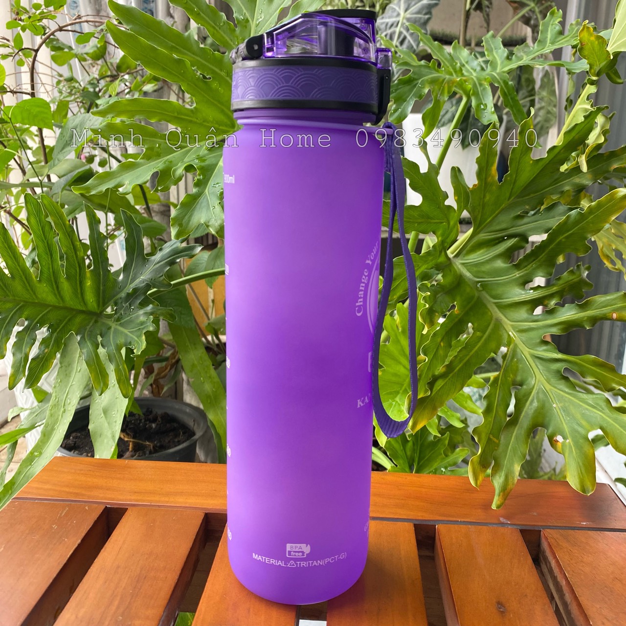 Bình đựng nước ion kiềm Kangen 1L - 800ML màu tím nhám