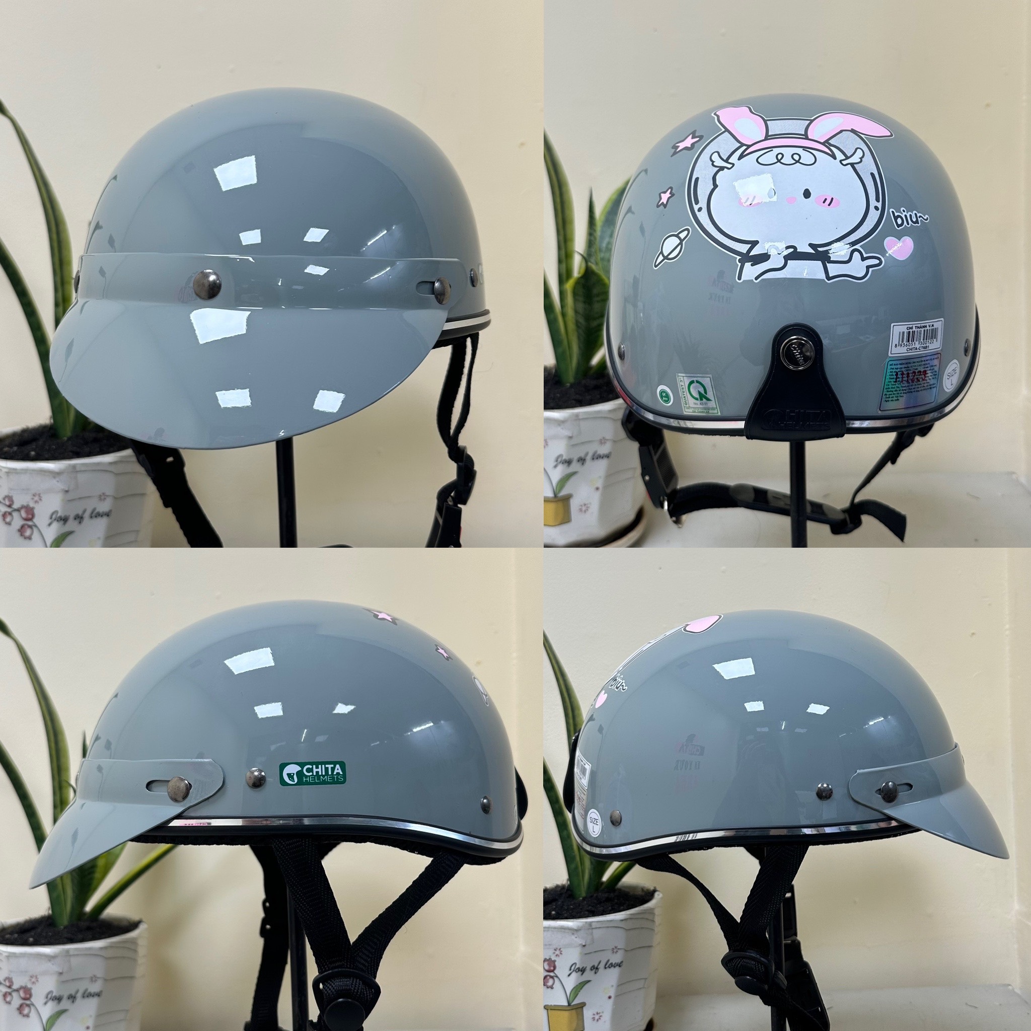 Mũ Bảo Hiểm Chita CT6B1 - Tem Biu