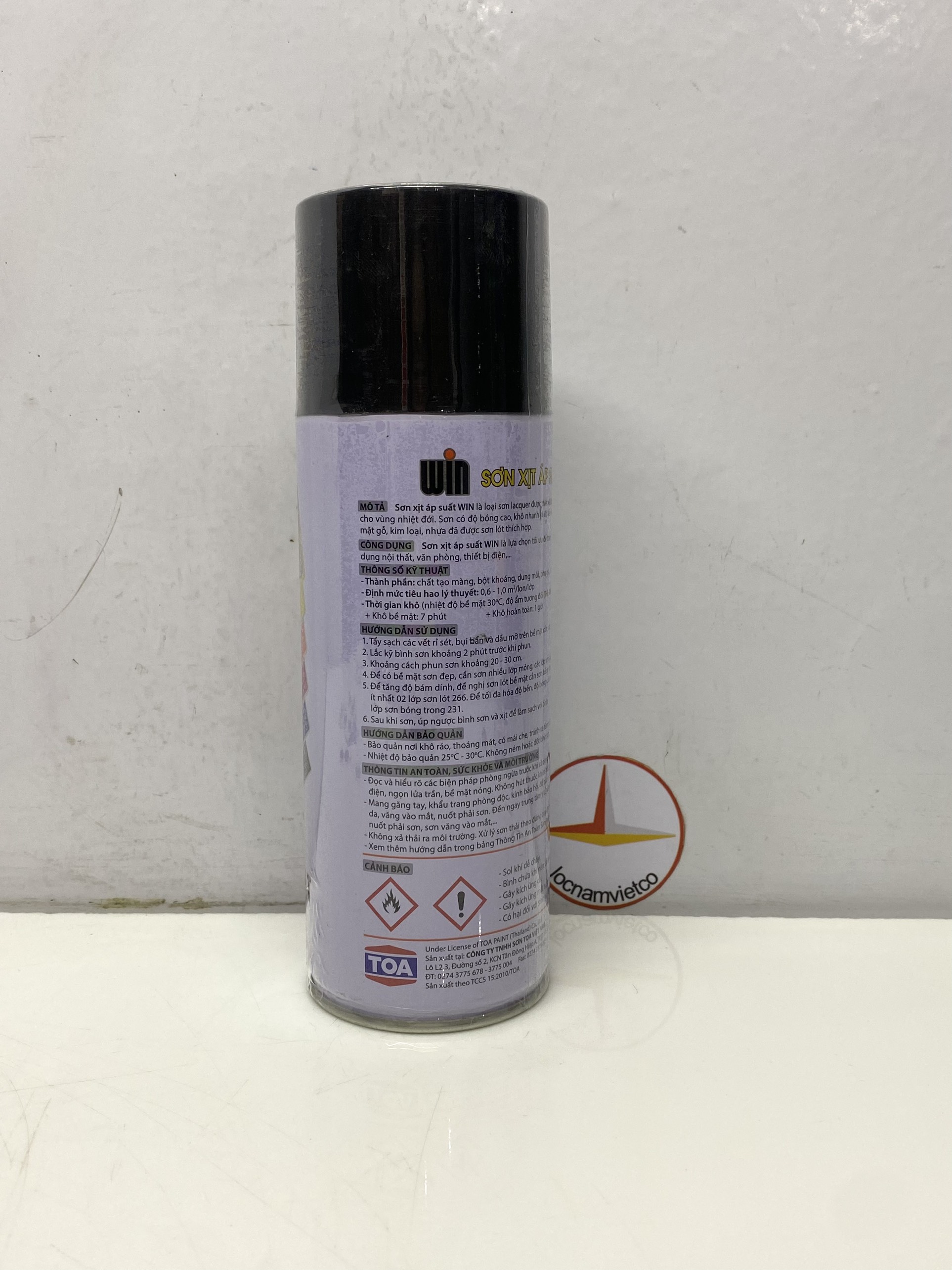 Sơn phun, sơn xịt Win màu đen mờ 212 400ml