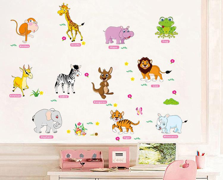 Decal dán tường Vườn thú tiếng anh số 2- T74-kiddecals