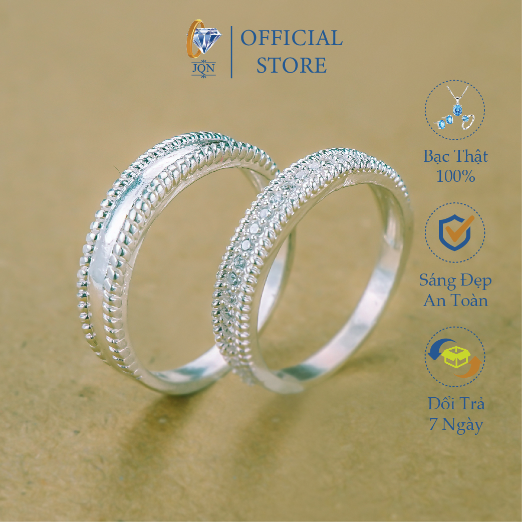 Nhẫn Đôi Bạc Ta JQN Mẫu Mới Cực Đẹp D03