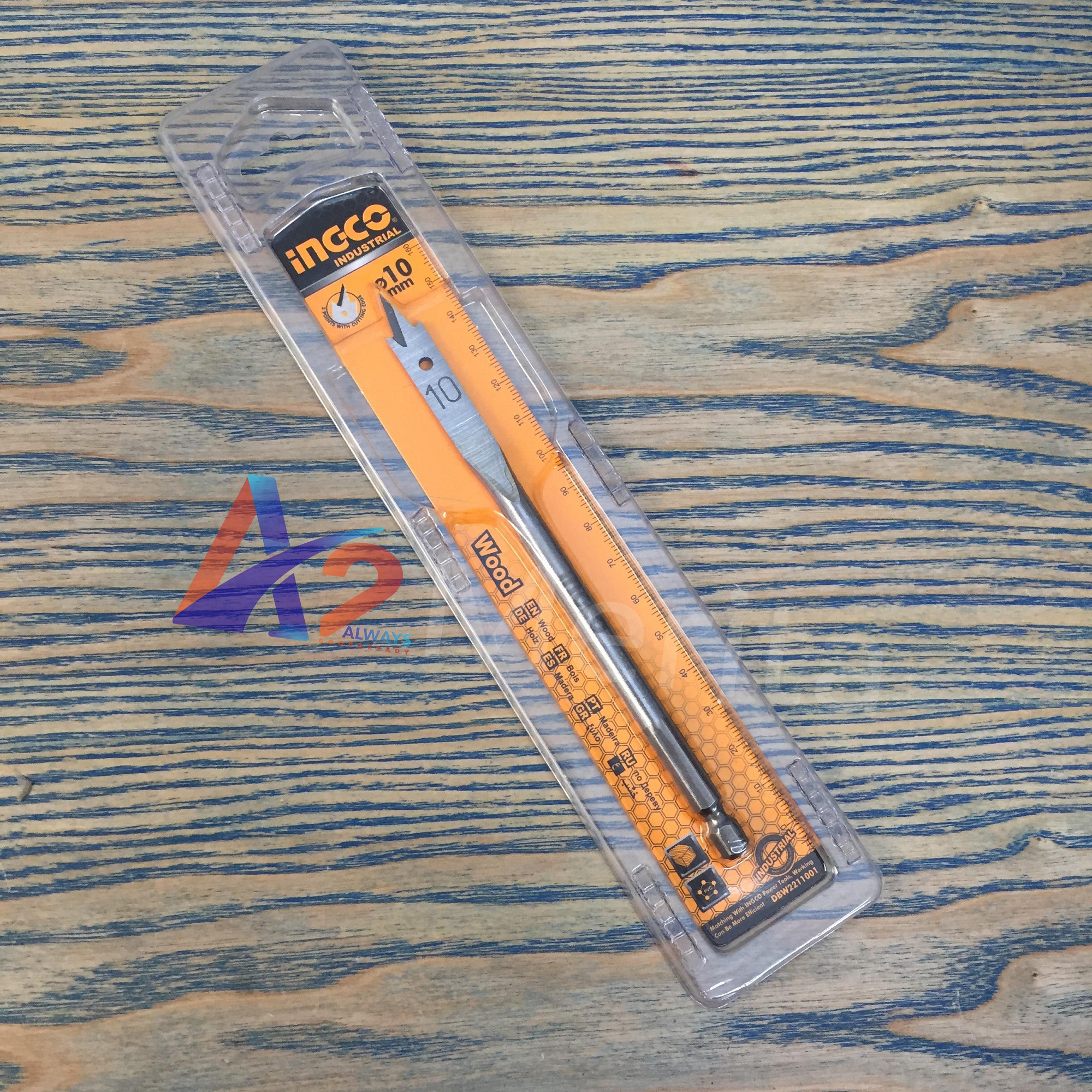 Mũi khoan gỗ đầu dẹp 10mm ingco dbw2211001
