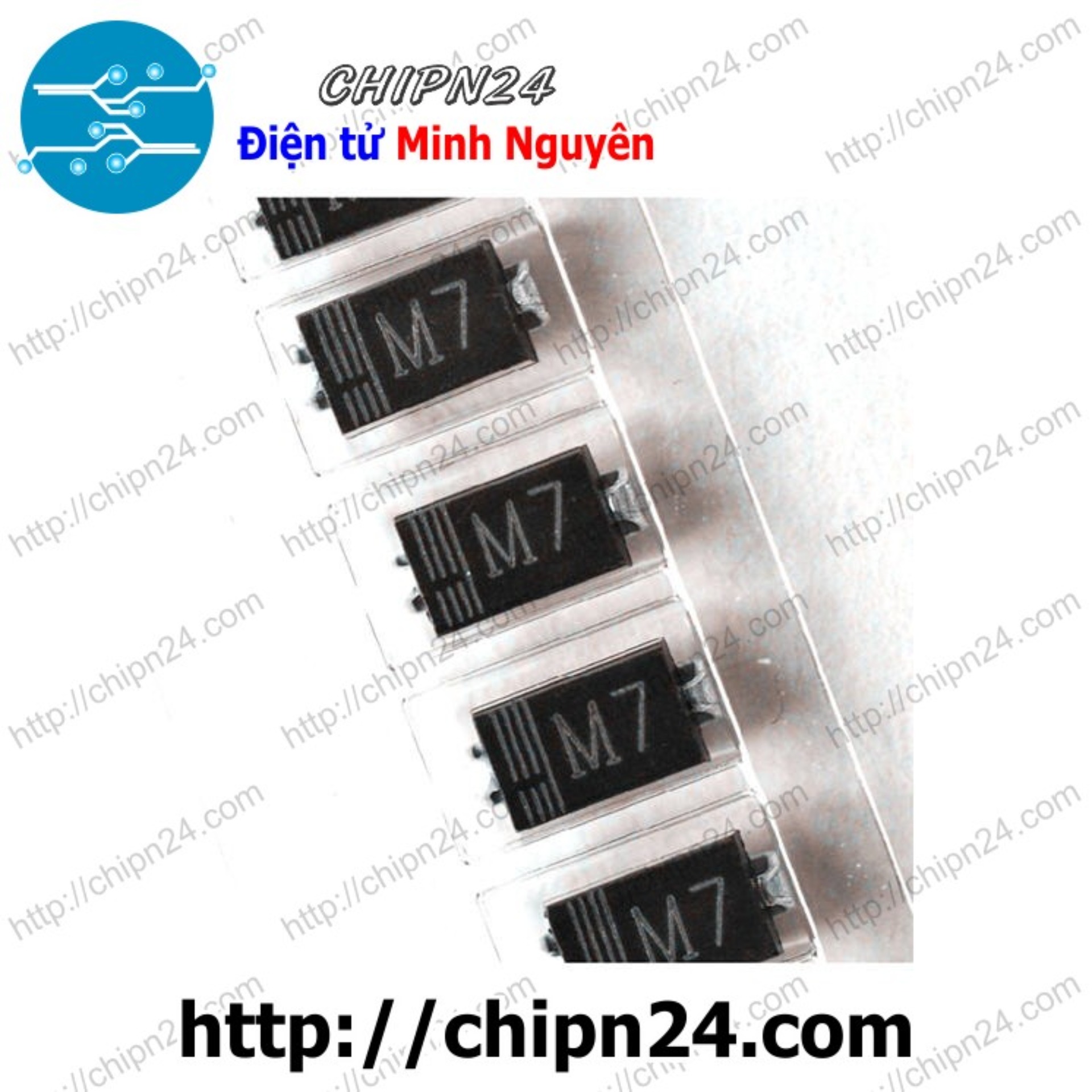 [25 con] (KX) Diode Dán M7 1A 1000V 1N4007 (SMD Dán) (4007)