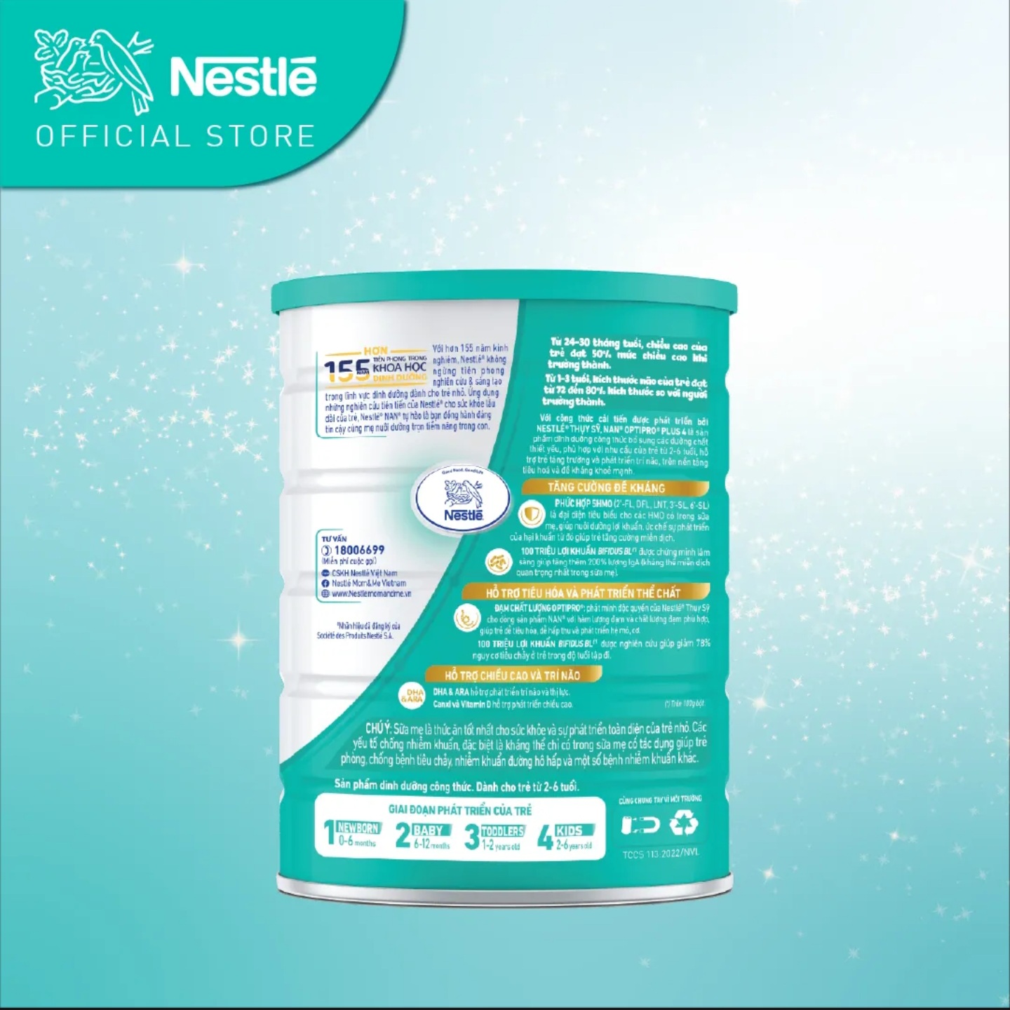 (MẪU MỚI) Sữa Bột Nestlé NAN OPTIPRO PLUS 4 1500g/lon với 5HMO.