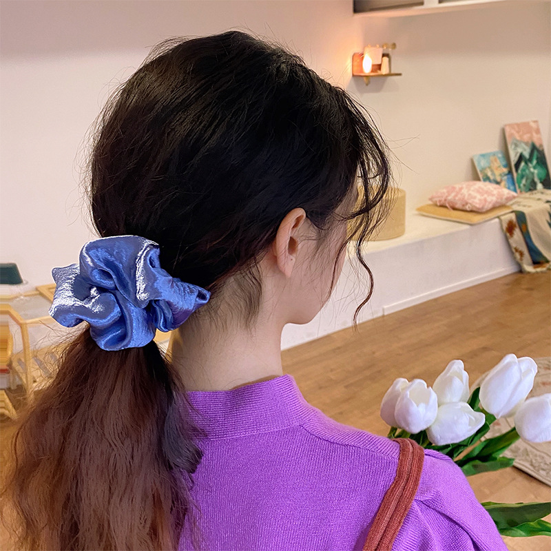 Cột tóc Scrunchies, dây buộc tóc vải Scunchies lụa trơn đơn sắc 2020