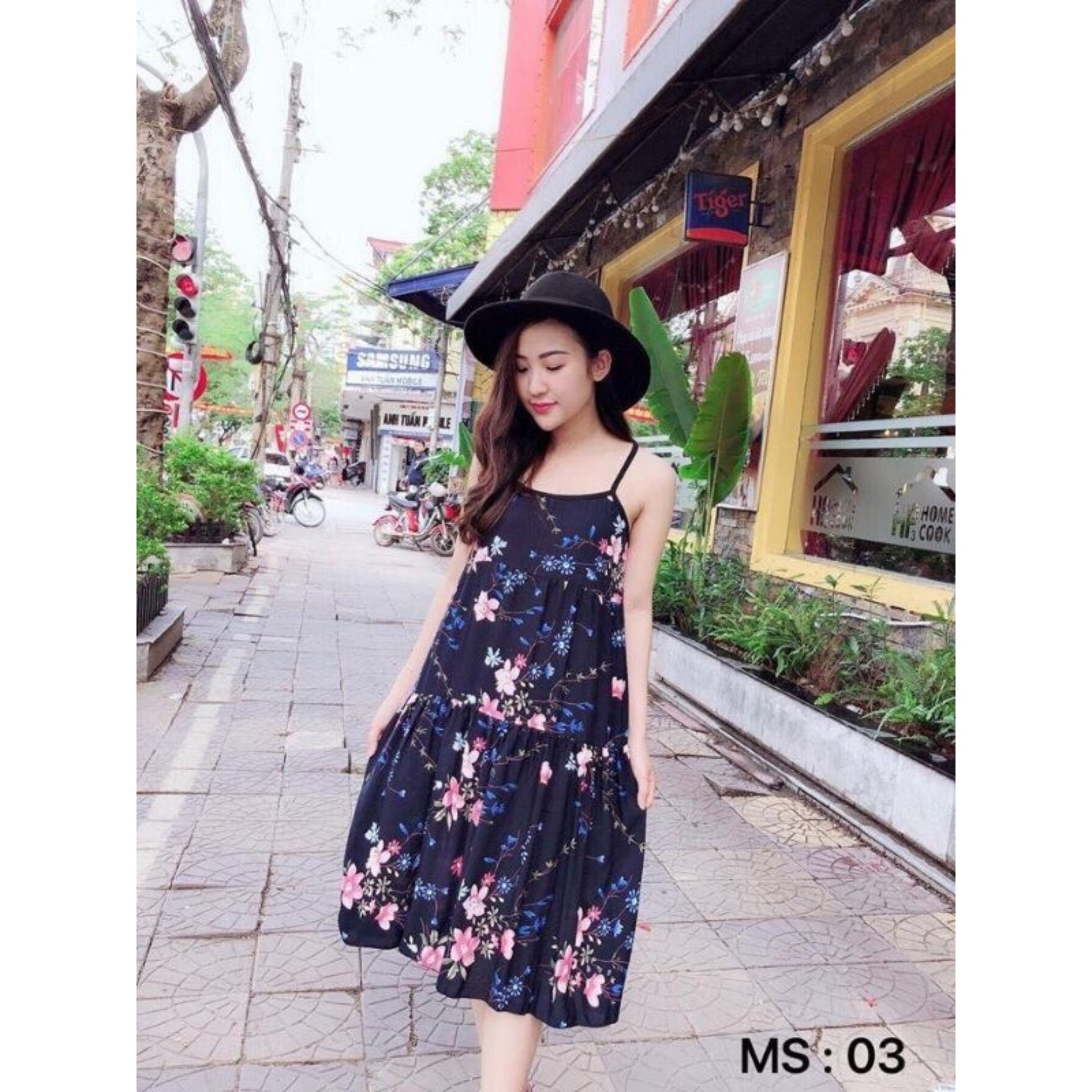 váy bầu lanh dáng suông