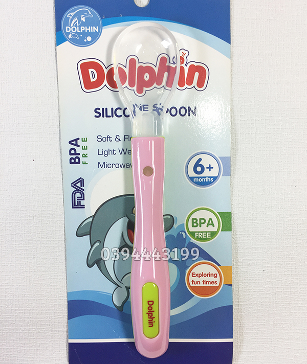 Thìa (Muỗng) Tập Ăn Dặm Cho Bé Silicone Dolphin DP040