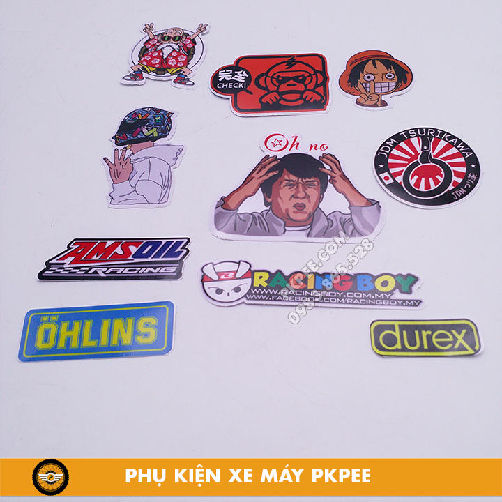 Combo Tem Sticker Dán Xe Máy Giao Ngẫu Nhiên