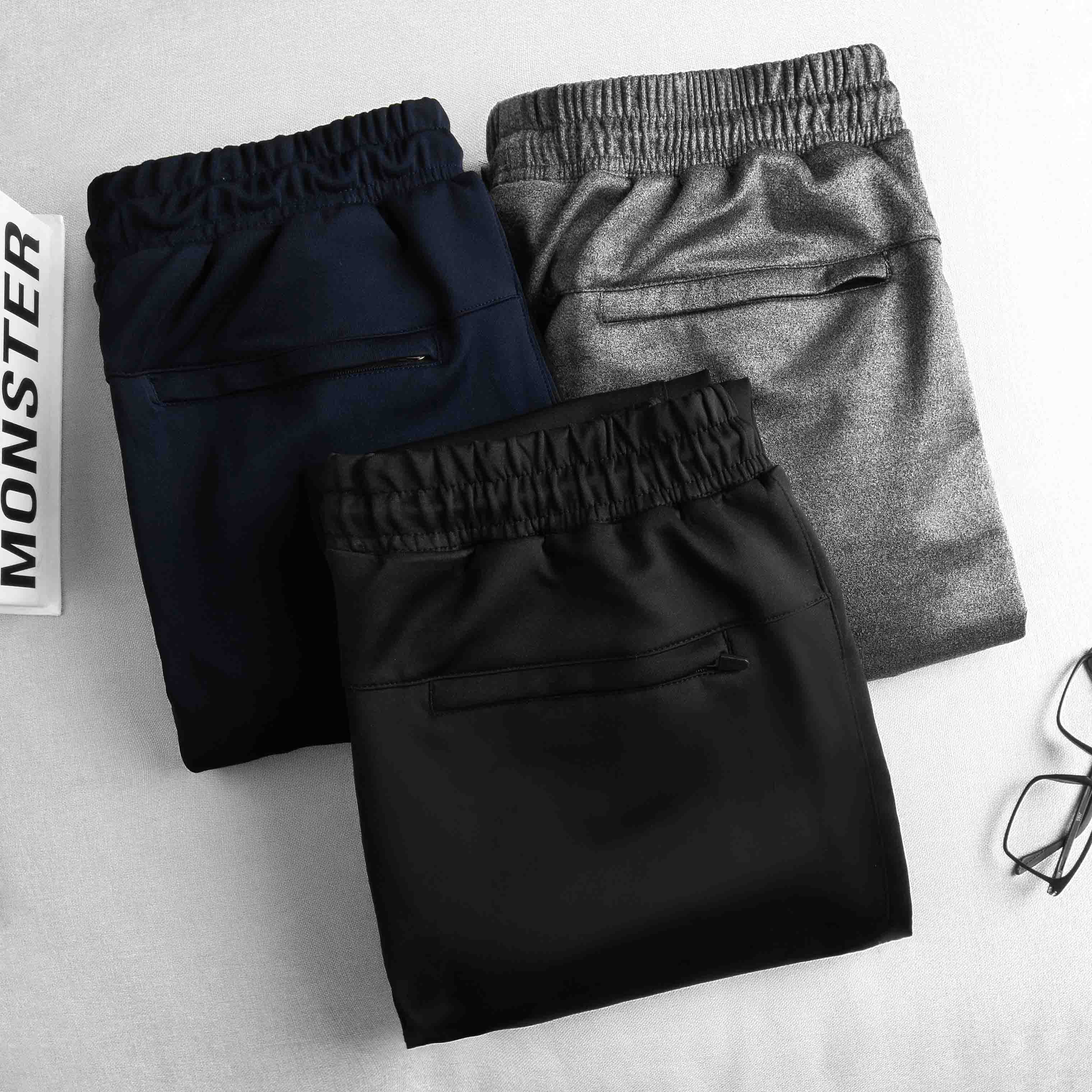 Quần jogger thể thao nam chất thun poly dầy dặn