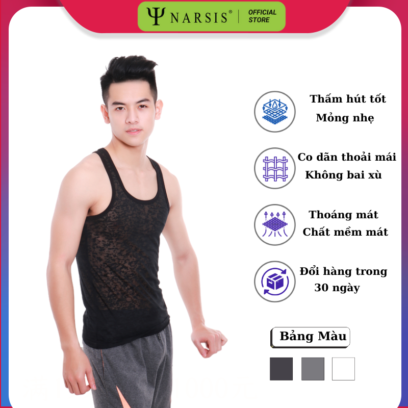 Áo thun nam Narsis D3015 màu đen