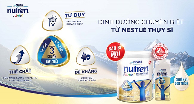 [Date 8.2025] COMBO 2 LON SỮA BỘT NUTREN JUNIOR LON 850G