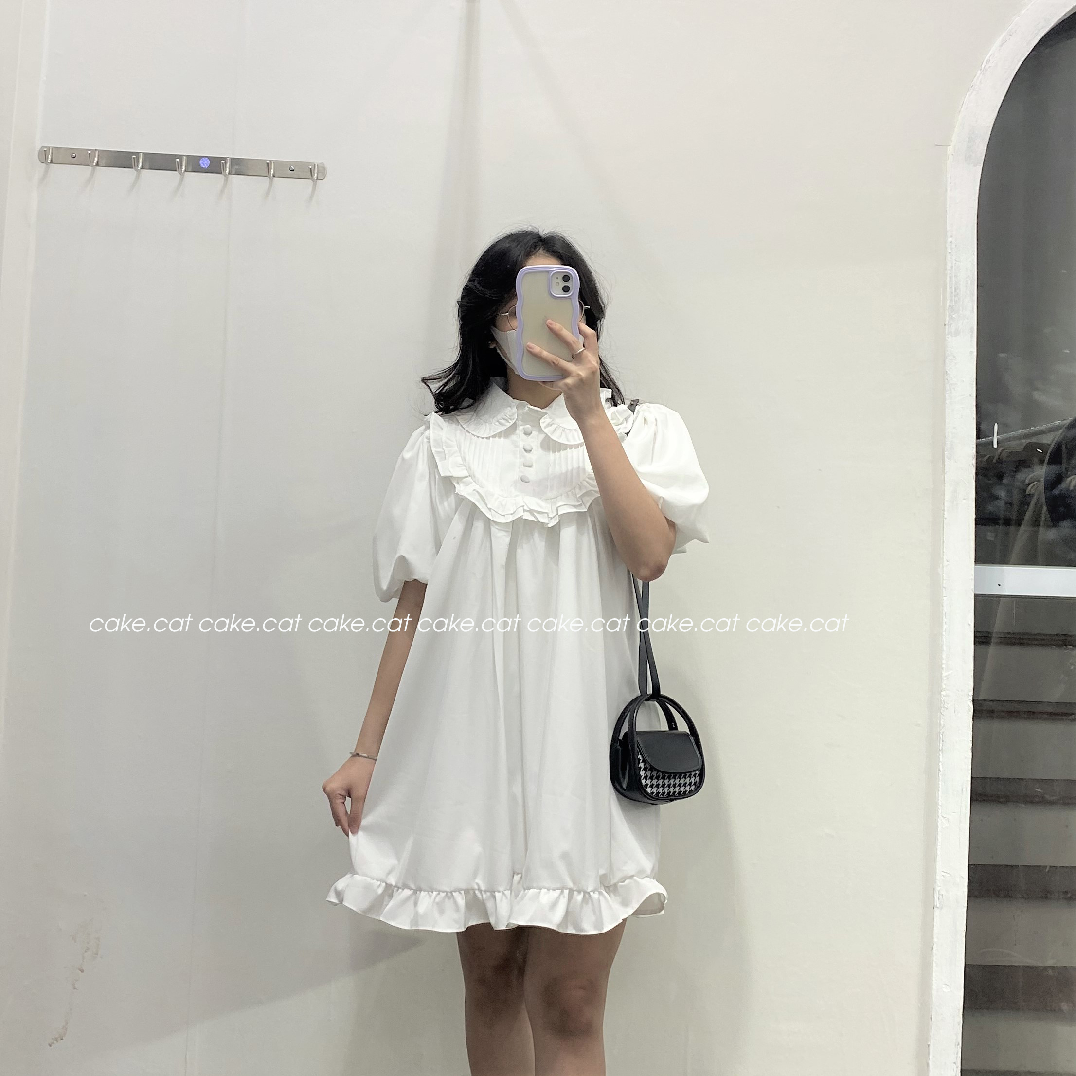 Váy đầm nữ Bigsize Đầm babydoll dáng suông tay dài cổ bèo Phối Nơ mùa xuân #48 Váy đầm nữ Bigsize Đầm babydoll dáng suông tay dài cổ bèo Phối Nơ mùa xuân