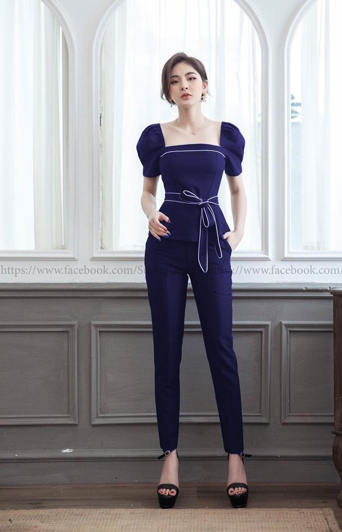 [HCM]SET BỘ THỜI TRANG PHỐI VIỀN THẮT NƠ DỄ THƯƠNG
