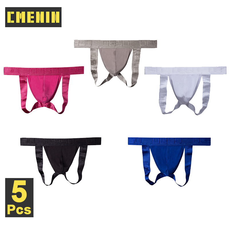 [CMENIN Official Store] BS 5Pcs Modal Threadwork Quick Dry Men Underwear Thongs Men Jockstraps Fashion Jockstrap Mens Thongs G strings strings BS3523