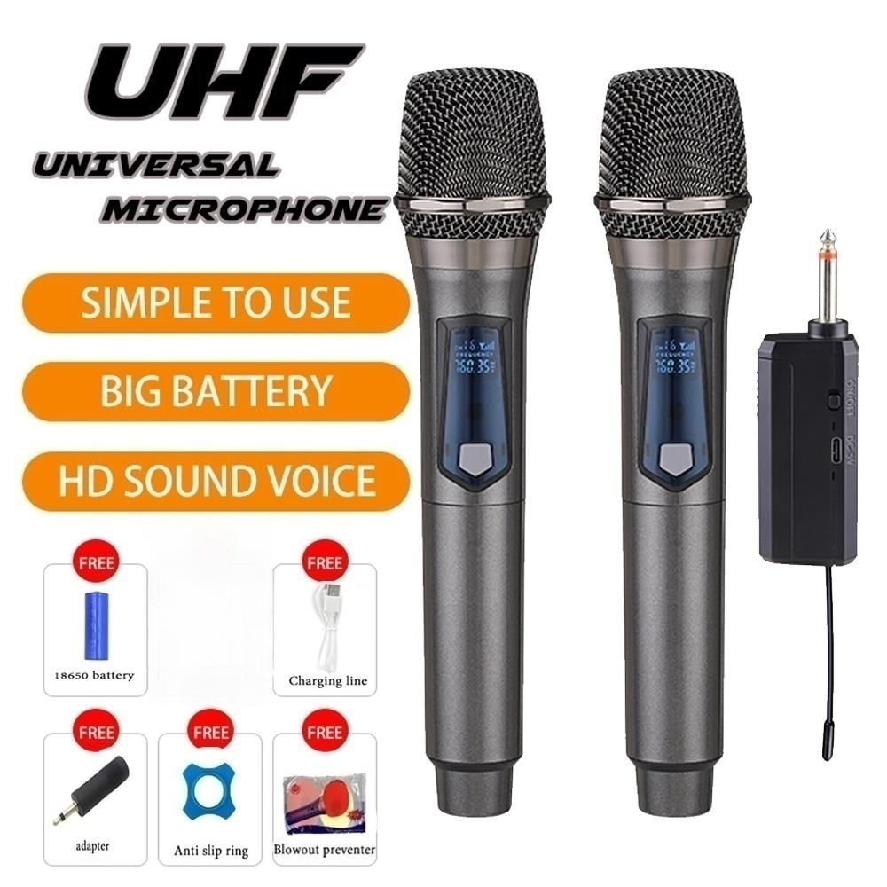 [ Hot 2022 Model ] Top Max 39 Multi-function Wireless Microphone Premium, Super Sound Absorbent, Anti-Howling, LED Display Screen, High Quality Anti-Tear, Wireless Mic Set For Family Karaoke, Singing Good, 1 Year Warranty National Reputation.