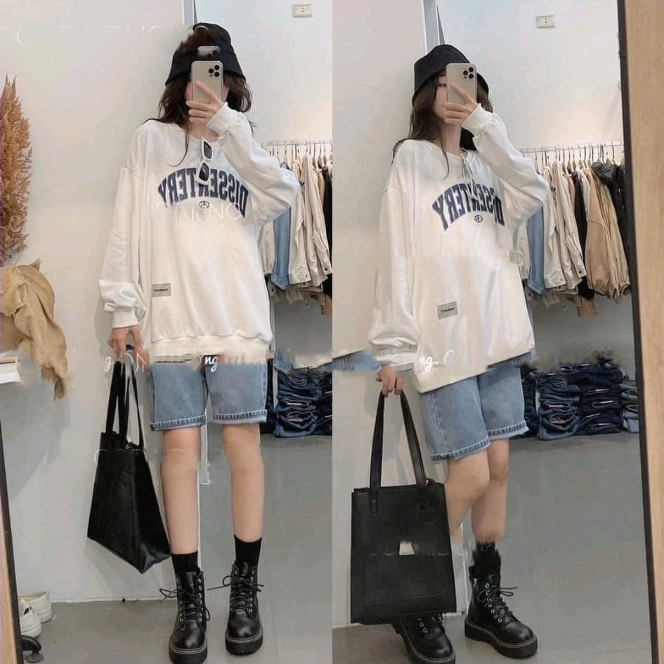 Áo sweater nỉ in chữ DESSENTI (Trọng lượng từ 40kg đến 70kg )
