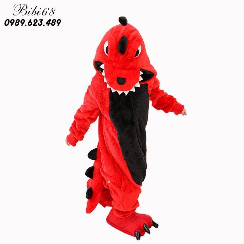 Bộ đồ hình thú liền thân Khủng Long đỏ Pijama lông Động Vật Hoạt Hình Cosplay nhiều màu đón giáng sinh HOT độc và lạ nhimshop 1902