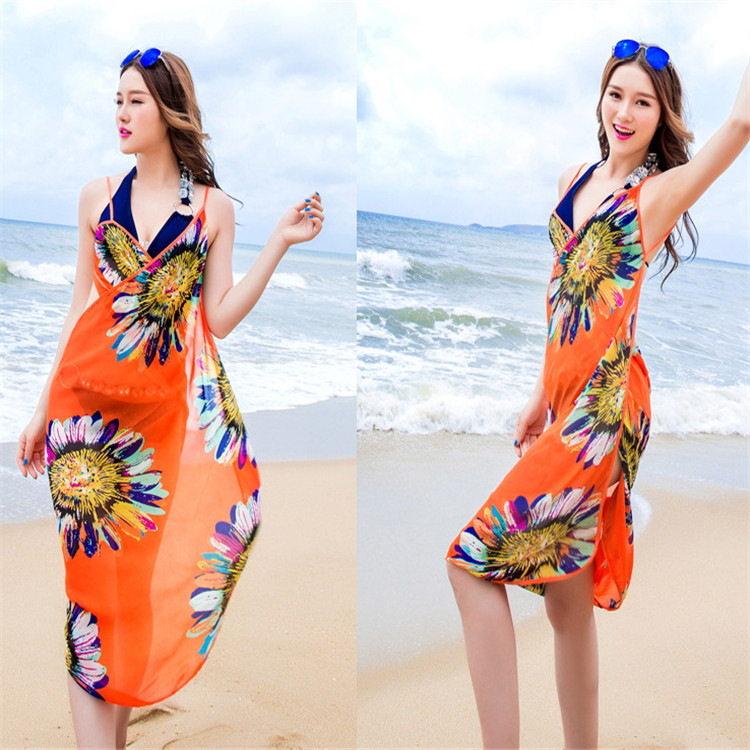 KHĂN VOAN ĐI BIỂN KIÊM ĐẦM 2 DÂY (Nhiều màu) - [ Khăn tắm biển #khăn choàng Satin #Khăn choàng nữ #Khăn choàng cổ ]