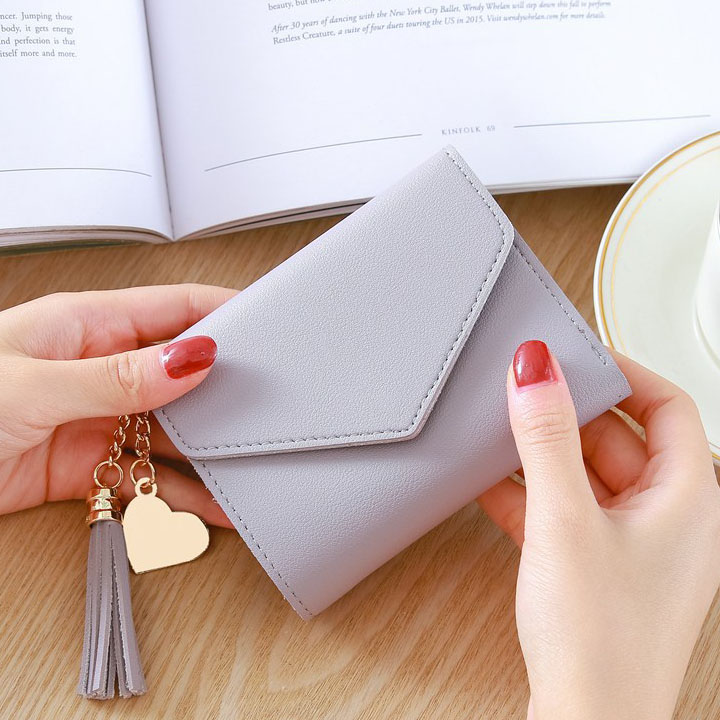Ví bóp da nữ cầm tay mini tua rua VD03