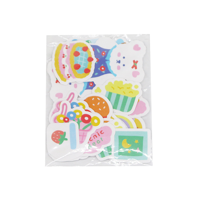 Set 40 giấy dán sticker gấu, thỏ, cô gái dễ thương