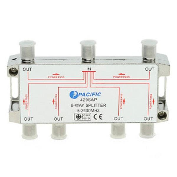 [HCM]Bộ chia cáp 1 ra 6 PACIFIC Chính Hãng - Chia ra 6 tivi theo đường truyền Cáp tín hiệu truyền hình kỹ thuật số