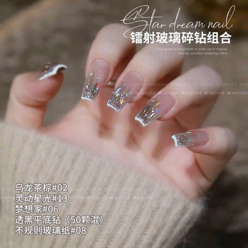 Set Giấy Kiếng Thủy Tinh ,Phụ Kiện Trang Trí Móng - Mini Nails