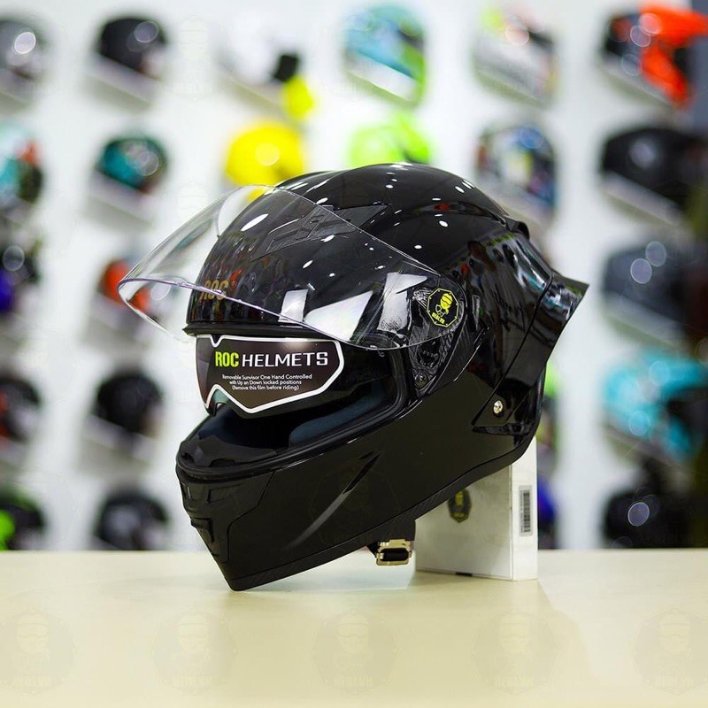 MŨ BẢO HIỂM FULLFACE 2 KÍNH LÓT THÁO RỜI CHÍNH HÃNG ROC R03(TẶNG THÊM 1 KÍNH CHỐNG GIỌT BẮN)