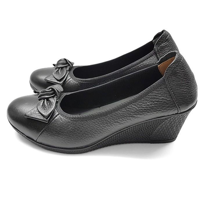 [HCM]Giày búp bê da thật đế xuồng cao 5cm