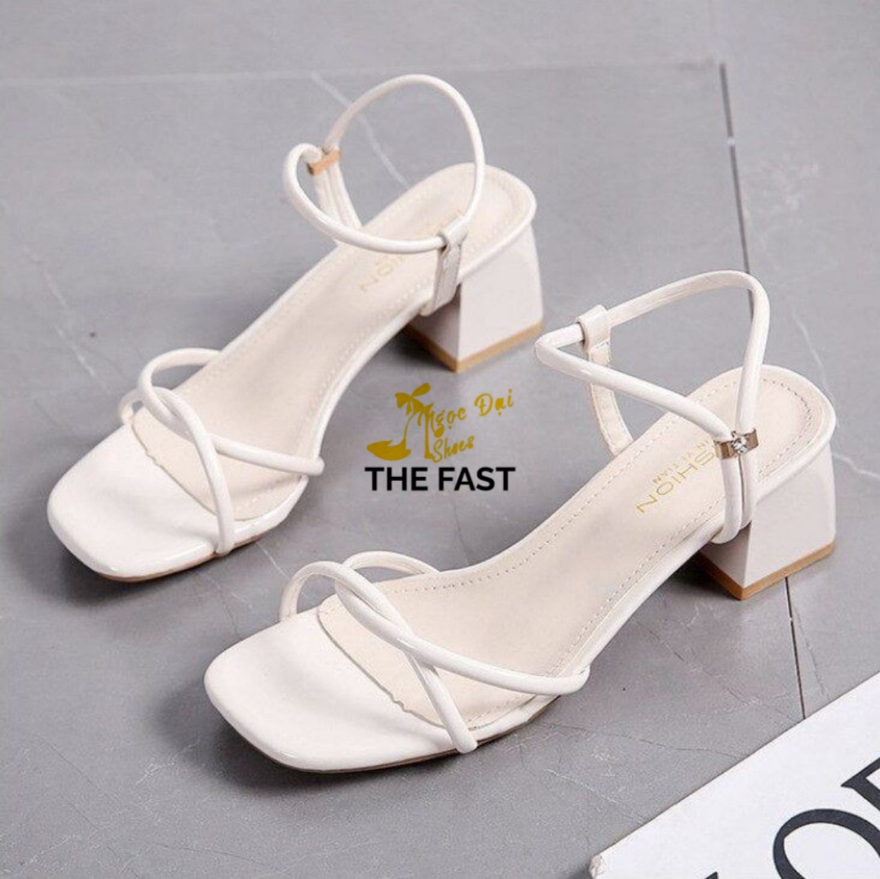 Giày xăng đan nữ gót thô cao 5cm gót thô mới NĐ232