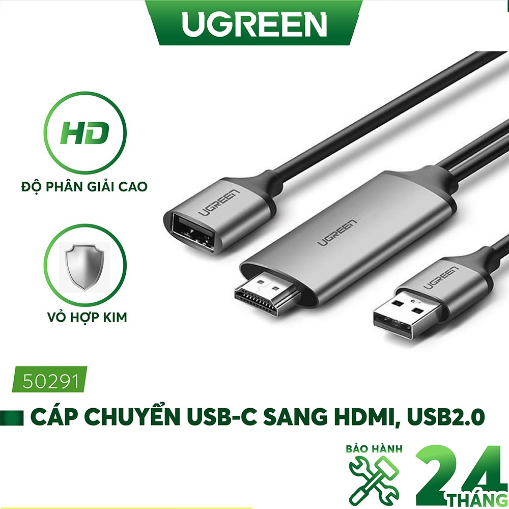 Cáp HDMI cho điện thoại, máy tính bảng cổng lightning, USB type-C...  Ugreen 50291 cao cấp