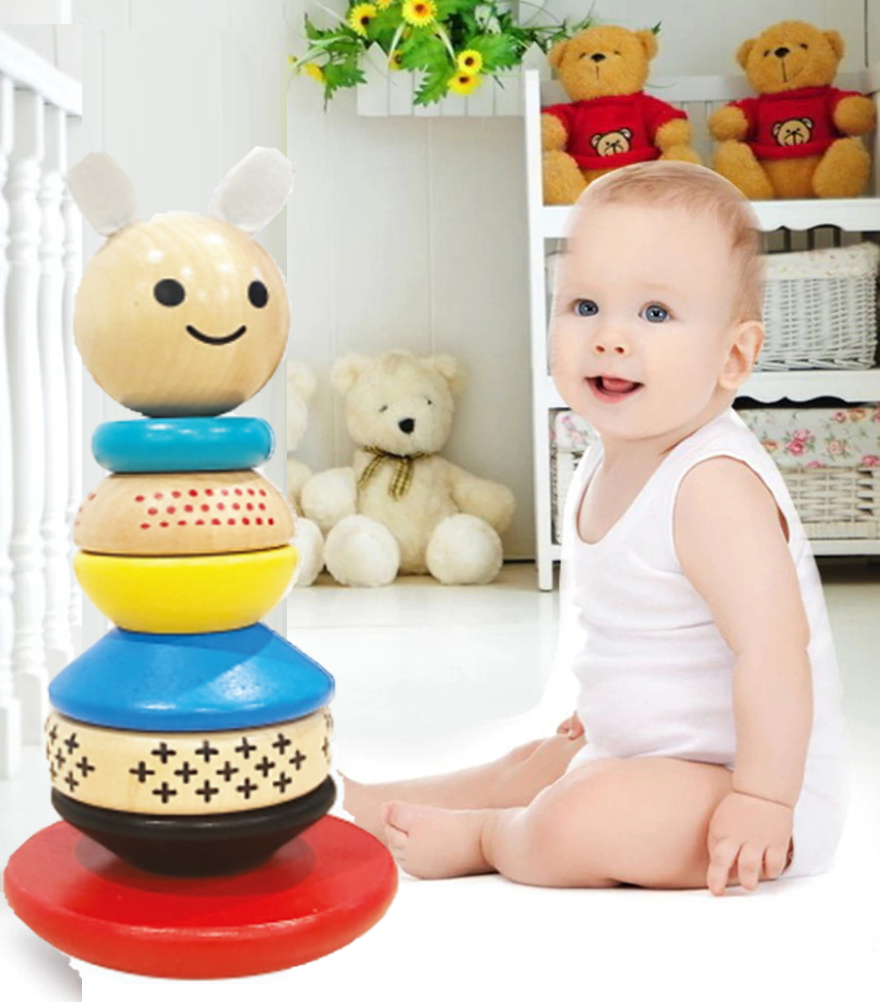 Bộ Xếp Gỗ Lật Đật Hình Thỏ( hàng quà tặng)