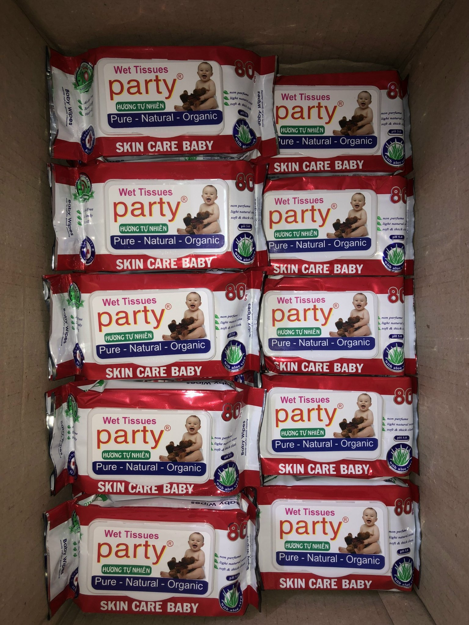 Combo 10 GÓI KHĂN ƯỚT PARTY 80G