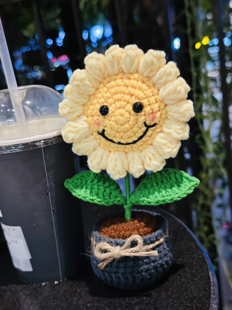 Wool sunflower pots sets