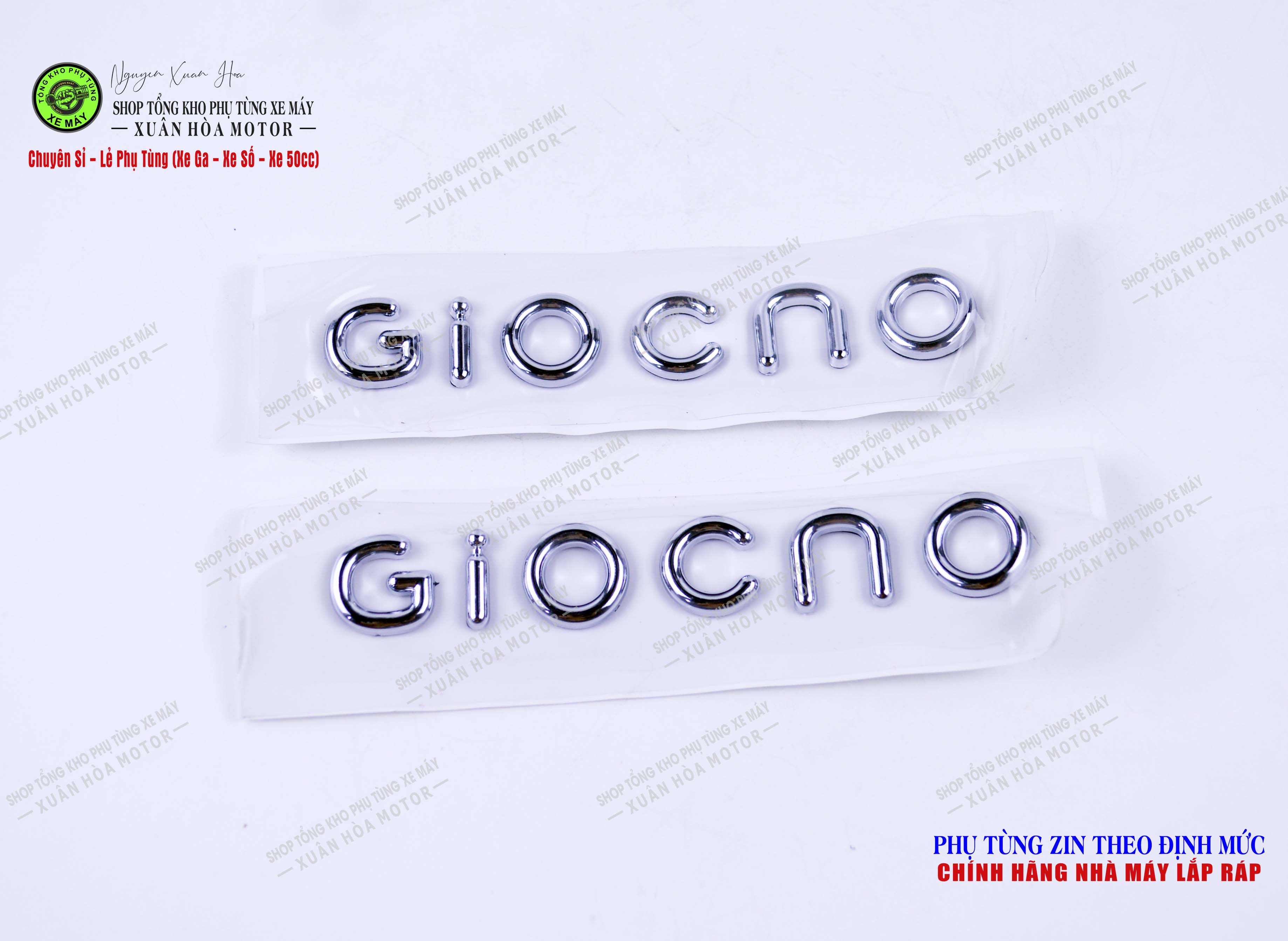 Tem Giorno 50cc/ Giorno Smile/ Giorno Golden/ Mono 50cc (Mạ Niken Crom sáng bóng, hàng nhập khẩu, chính hãng nhà máy)