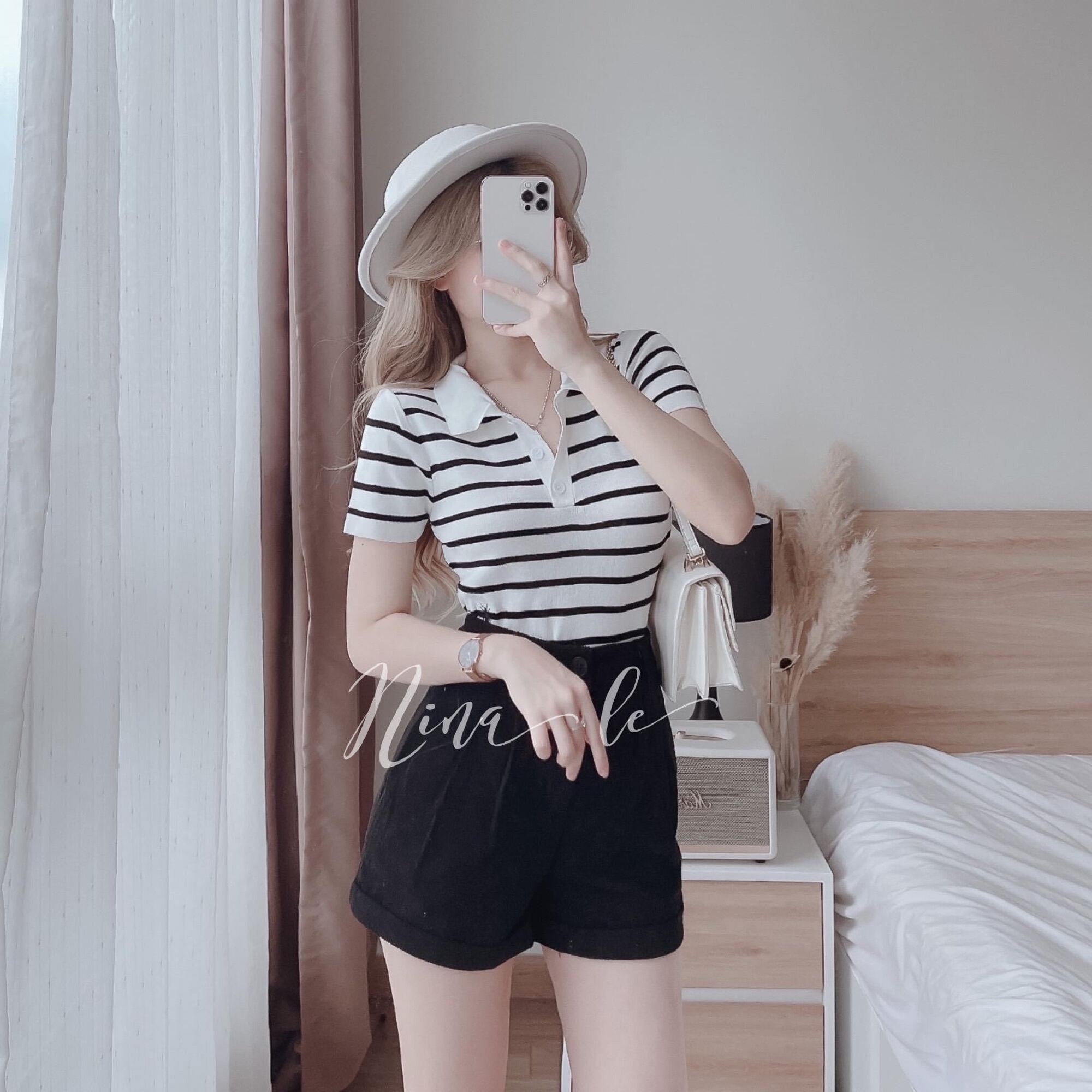 ÁO CROPTOP PETTER MIX VIỀN CỔ