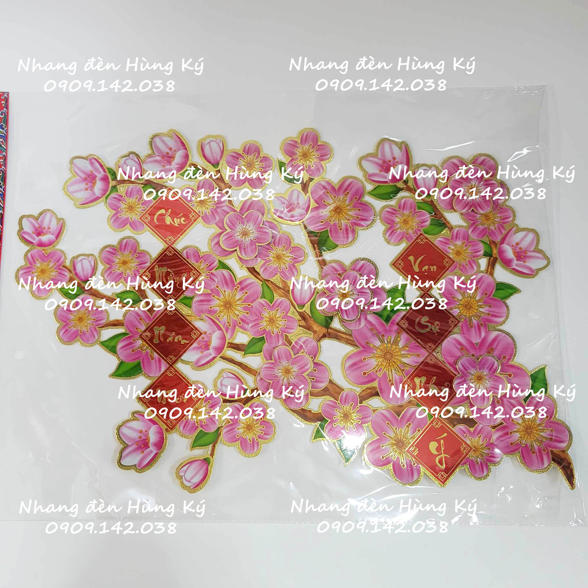 Cành mai 3D dán trang trí Tết