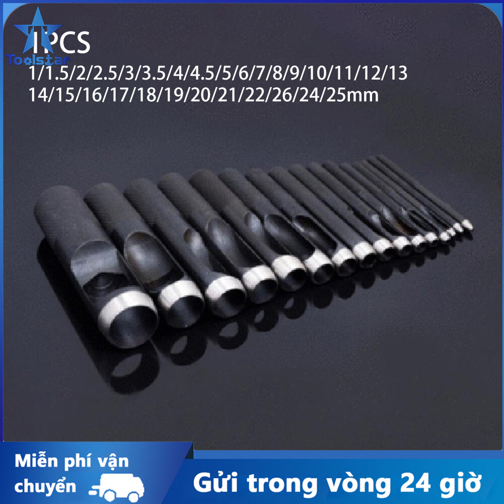 1-25mm Sharp Hollow Hole Round Punch Tool For Leather/paper/plastic/cork/belt