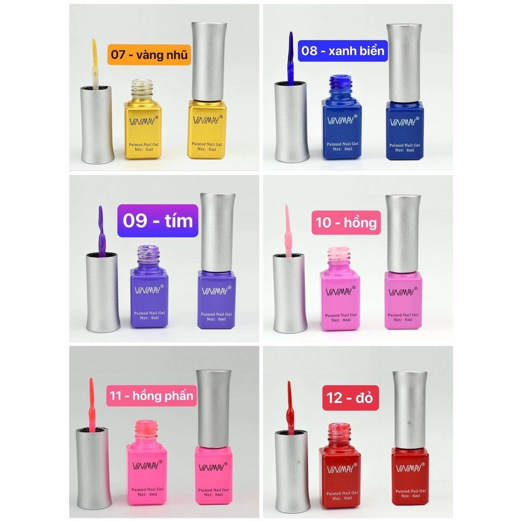 Gel Vẽ Cọ Nét Vinimay ( Có 12 Màu Lựa Tự Do )