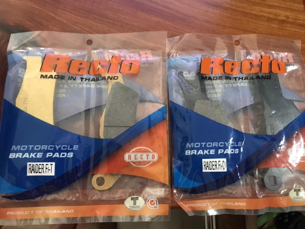 Bộ bố thắng đĩa sau Recto cho Raider FI (má phanh)