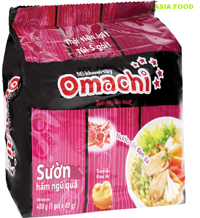COMBO 5 gói Mì OMACHI (xốt bò hầm hoặc sườn hầm ngũ quả) (80gr /1 gói)