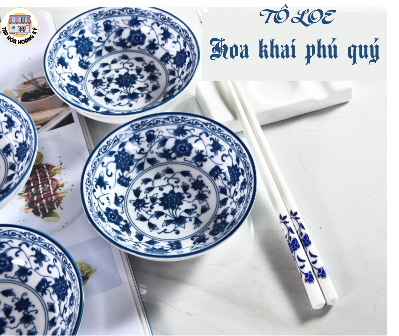 TÔ LOE GỐM SỨ 4D HOA KHAI PHÚ QUÝ ĐỦ SIZE ( 6 ,7, 8)