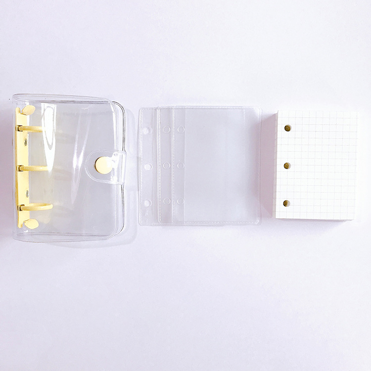 Sổ còng mini MILASO sổ ghi chép gáy còng bìa nhựa trong suốt có thể thay giấy SN-001335